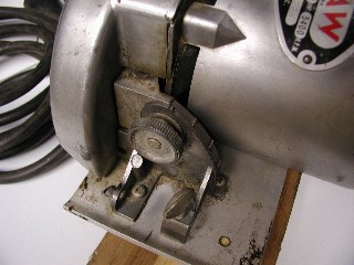 Detail showing angle adjustment of 6" Wappat Saw